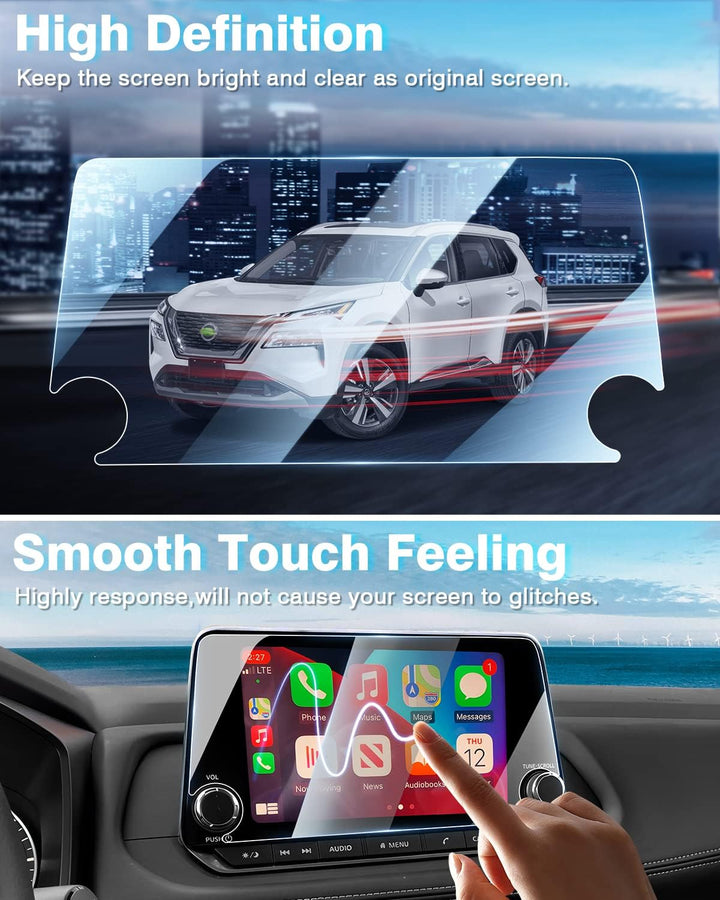 2 Pack Screen Protector for Nissan Rogue S SV 2021-2024 8 Inch Touch Screen (NOT for Platinum/Sport), Rogue Radio Screen Protector, 9H Navigation Tempered Glass Accessories, anti Scratch
