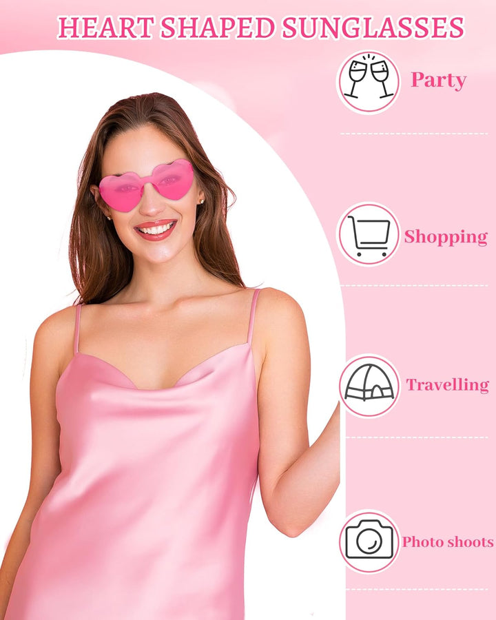 12PCS Heart Sunglasses Candy Color Heart Glasses for Women Heart Sun Glasses for Bachelorette Birthday Party