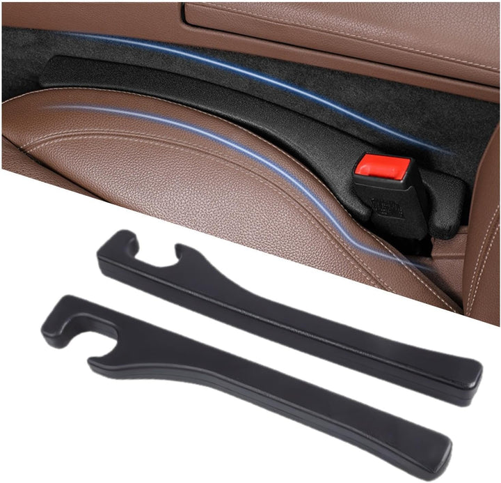 Car Seat Gap Filler 2 Pack, Universal Fit PU Leather Car Seat Gap Plug to Fill the Gap between Seat and Console, Car Seat Crevice Blocker Stop Things from Dropping