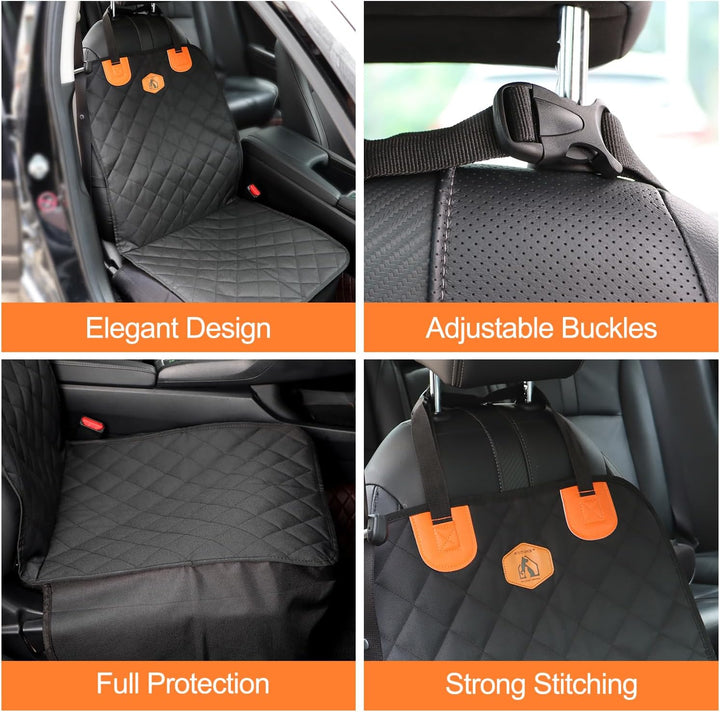 Dog Car Seat Cover Front Seat Protector Nonslip Scratchproof Durable & Padded Standard Pet Hair Resistant Blankets for Cars, Suvs, and Trucks