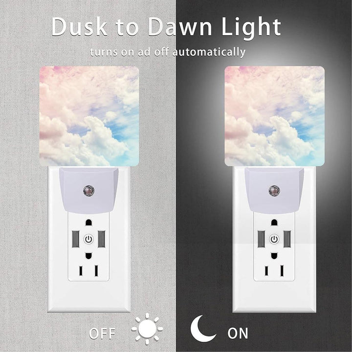 2 Pack Night Lights Plug into Wall, Cute Night Light, Soft White Led Night Light with Dusk-To-Dawn Sensor, Dimmable Night Light for Bathroom Hallway Bedroom Kids Room Stairway
