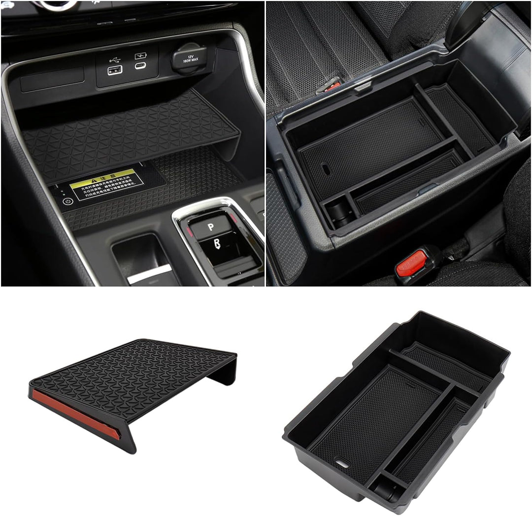 2PCS Center Console Organizer Compatible with 2023 2024 Honda CRV Accessories Armrest Drawer Storage Box for 2024 Honda CR-V Accessories
