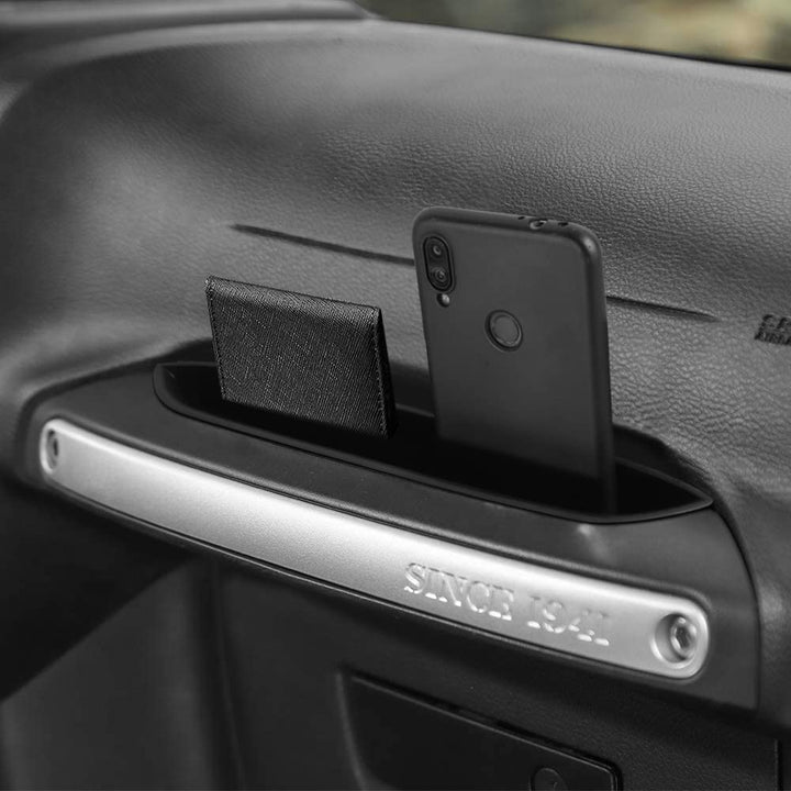Compatible with Wrangler Accessories 2011-2018 Jeep Wrangler JK JKU Car 2 4 Door Passenger Storage Tray Organizer Grab Handle Accessory Box