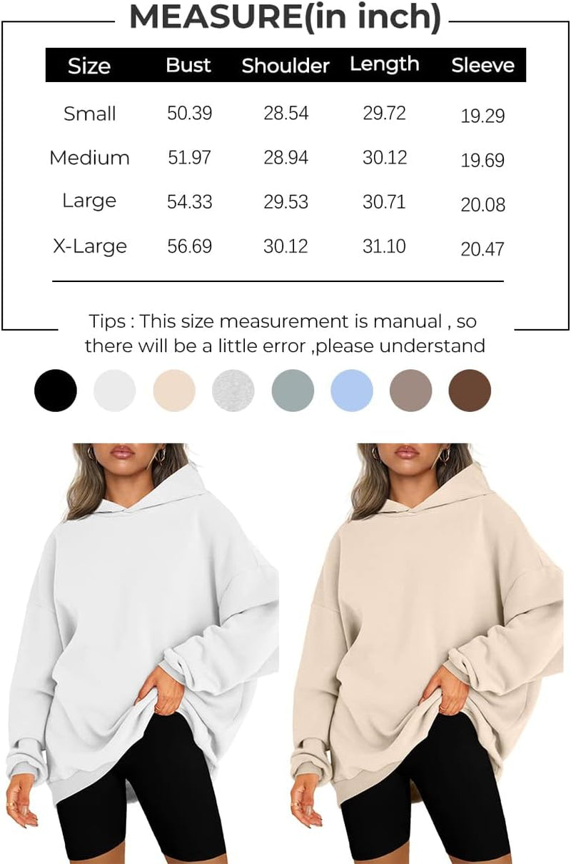 Womens Oversized Hoodies Sweatshirts Fleece Hooded Pullover Tops Sweaters Casual Comfy Fall Fashion Outfits Clothes 2024