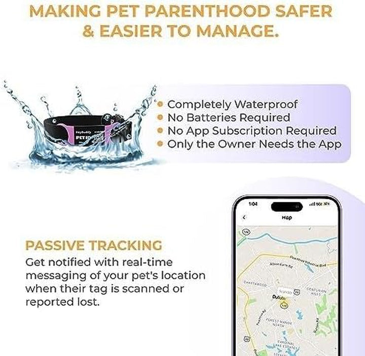 ™ Slide Series - QR Code Smart Pet Tags for Dogs & Cats, Personalized Pet Tag Stores Multiple Information, Includes Passive Location Tracking, Real-Time Notification & Community Alerts