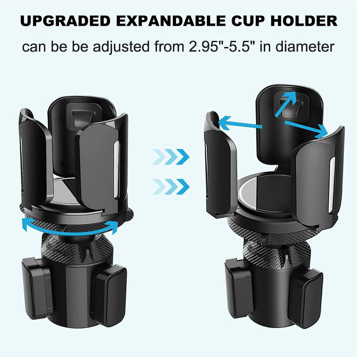 Upgraded 64Oz Large Cup Holder Expander with Coaster for Car, Expandable Cup Holder Adapter with Adjustable Base, Universal Compatible with Yeti, Hydro Flasks, Camelbak, Other Big Bottles Mugs Drinks