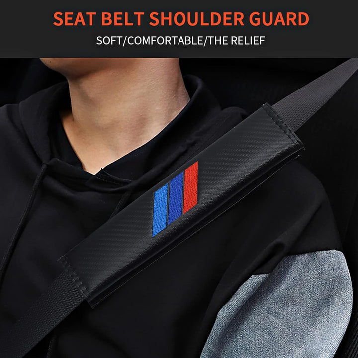 2 Pack Car Seat Belt Pads Cover More Comfortable Driving, Seat Belt Shoulder Strap Covers Harness Pad for BMW Interior Accessories, Compatible with Adults Youth Kid