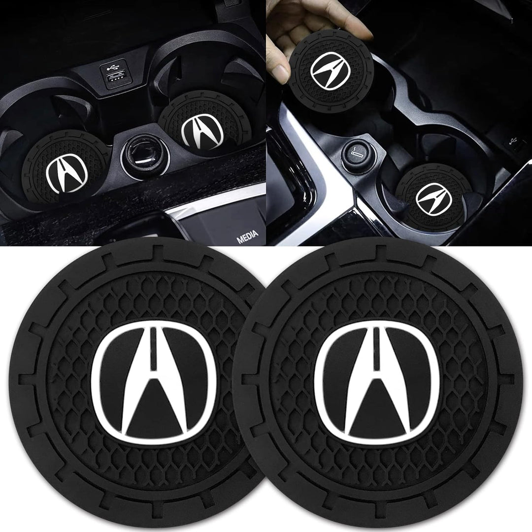 Silicone Non-Slip Car Cup Holder Coasters for Acura NSX ILX RDX CDX RLX TLX TLX-L Series 2Pcs Car Interior Accessories (2.75 Inch)