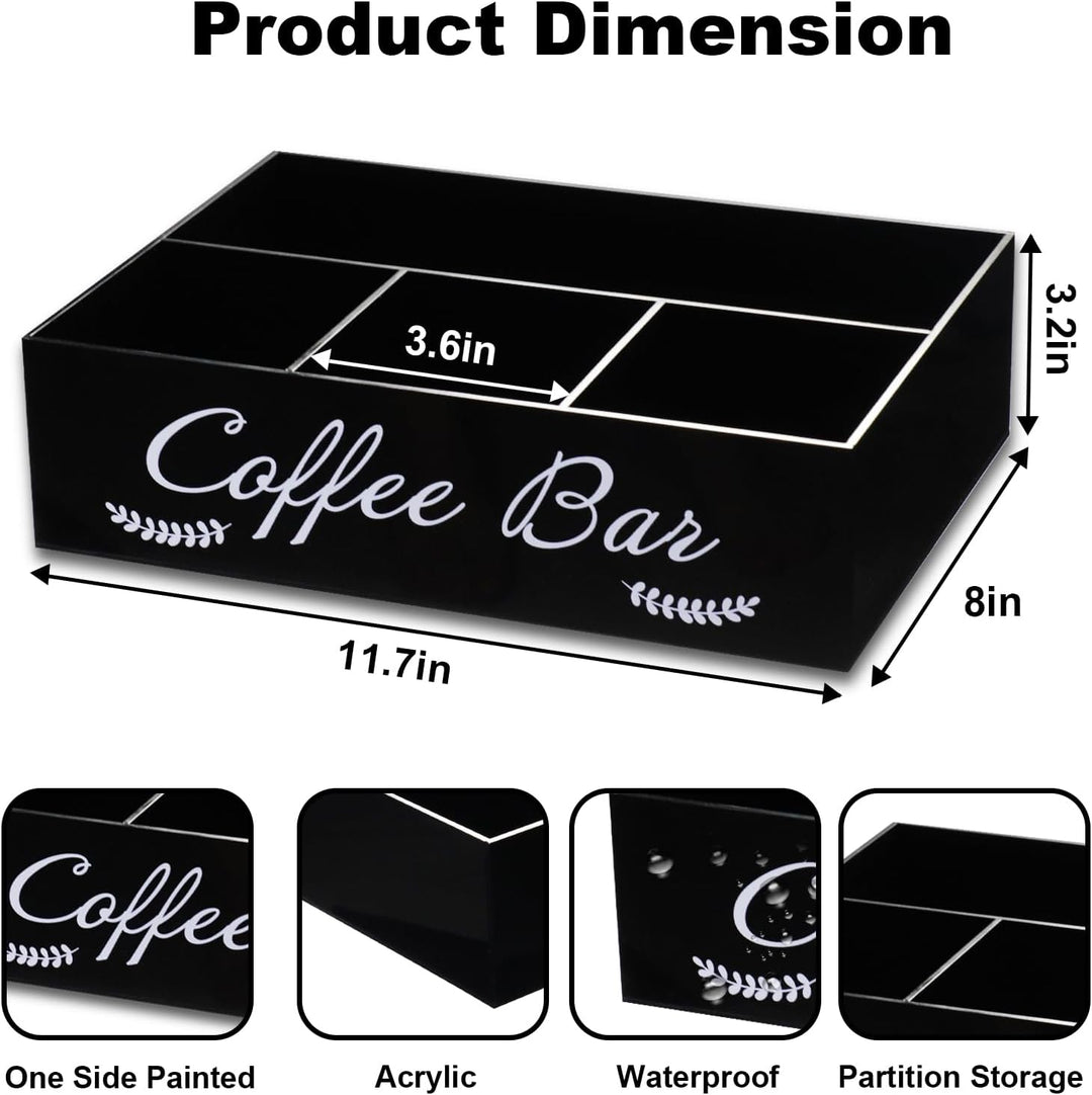 Coffee Station Organizer Coffee Bar Essentials Condiment Pod Storage Basket, Coffee Bar Set up for Countertop, Coffee Bar Accessories and Organizer Coffee Stand Cup Holder for Kitchen Office