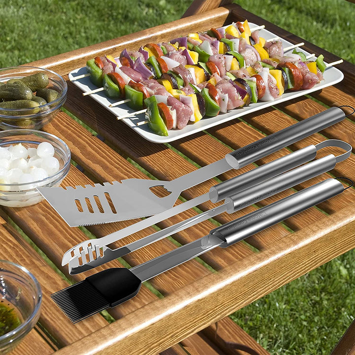 16-Piece BBQ Grill Accessories Set - Barbecue Tool Kit with Aluminum Case for Home Grilling - Great Gift for Birthday or Father’S Day by