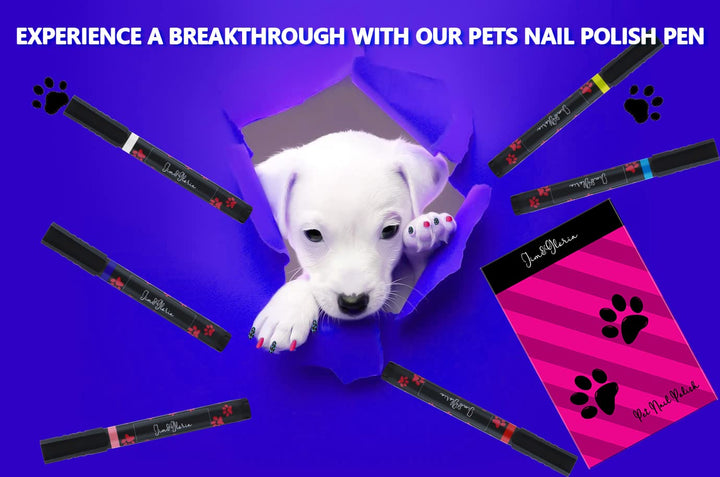 PAW-SAFE Dog Nail Polish Pen Set, Dark or Light Nails No Odor Quick Dry, 6 Colors Pens, Ideal Gifts for Small or Big Girl Dog Accessories, Pet Costume, Birthday Supplies, Pet Grooming Kit