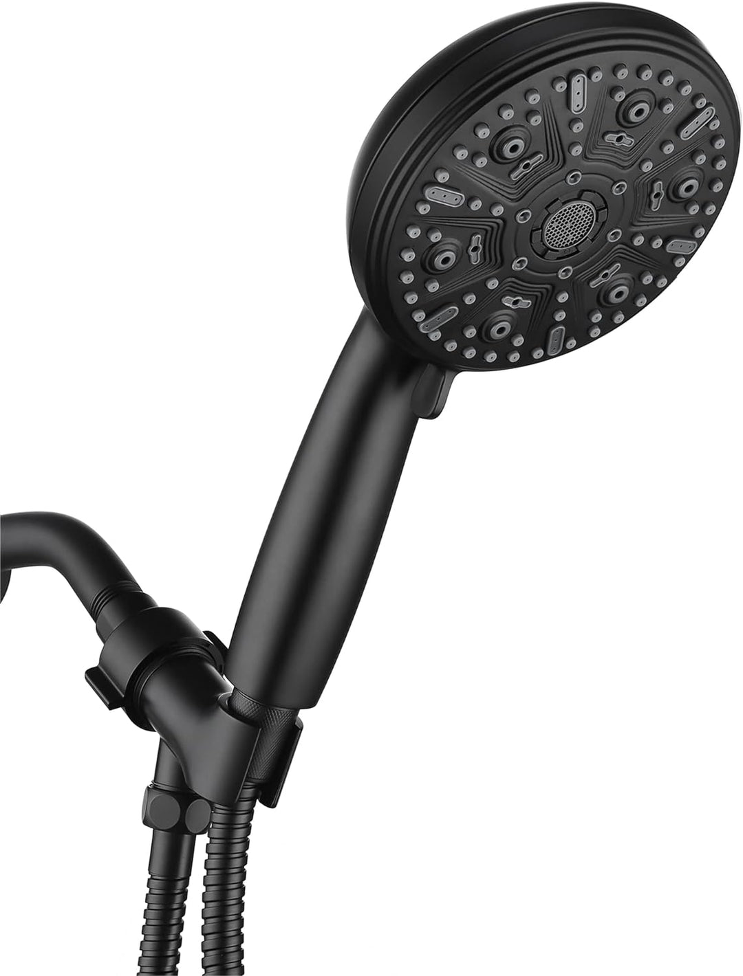 10 Functions Shower Head with Handheld，High Pressure Shower Heads Detachable Handheld Shower Head with Extra 59" Long Stainless Steel Hose and Adjustable Bracket-Easy Installation(Matte Black)