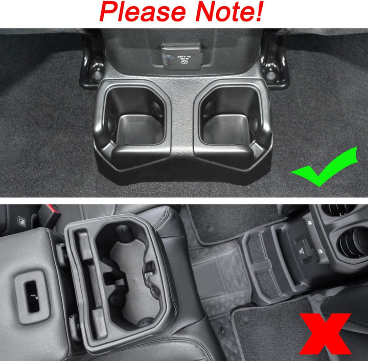 Cup Holder Insert for 2018-2024 Wrangler JL/JLU & 2020-2024 Gladiator JT Cup Coasters Mat Interior Accessories - Gray (4Pcs Kit) (For Deep Rear Cup Holders)