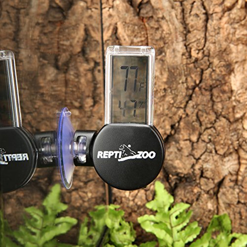 Reptile Terrarium Thermometer Hygrometer Digital LCD Display Pet Rearing Box Reptiles Tank Thermometer Hygrometer with Suction Cup