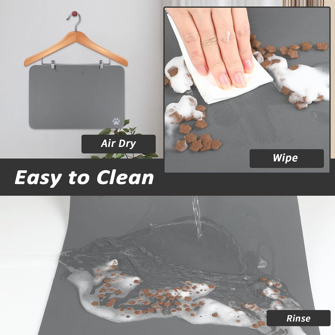 Pet Feeding Mat, Absorbent Dog Food Mat, No Stains Cat Bowl Mat for Food and Water, Easy to Clean Pet Placemats, Quick Dry Dog Water Dispenser Mat for Messy Drinkers, Pet Accessories Supplies