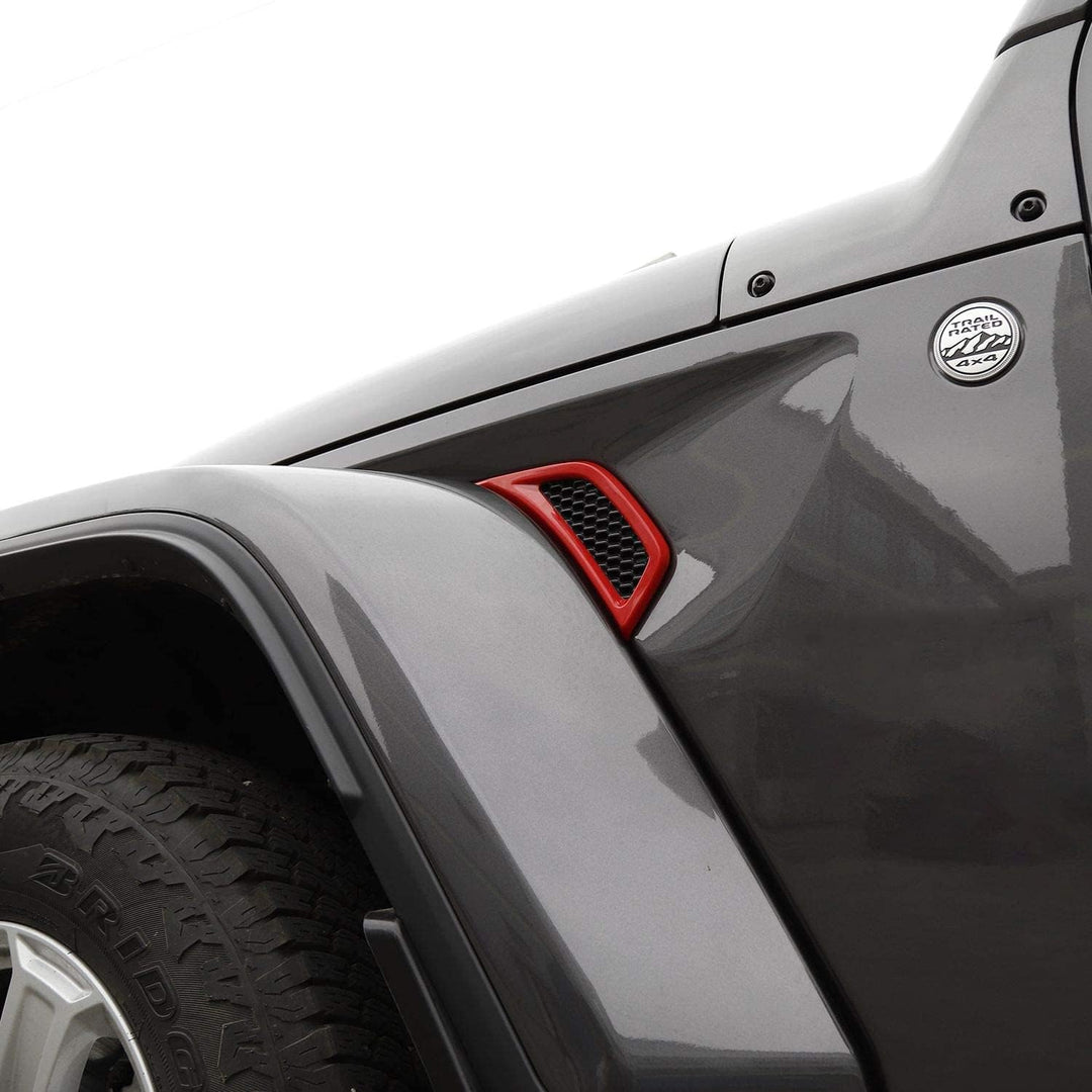 for Jeep JL Side Air Conditioning Vent Outlet Decoration Trim for 2018-2024+ Jeep Wrangler JL JLU Gladiator JT, ABS Red