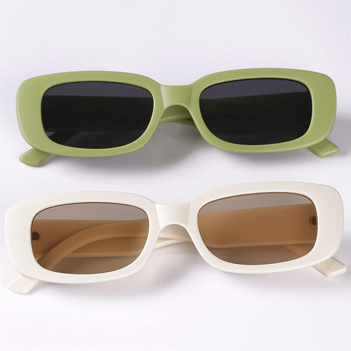 4 Pieces Retro Vintage Sunglasses Small Square Rectangle 90S Glasses Trendy Y2K for Women Aesthetic Accessories