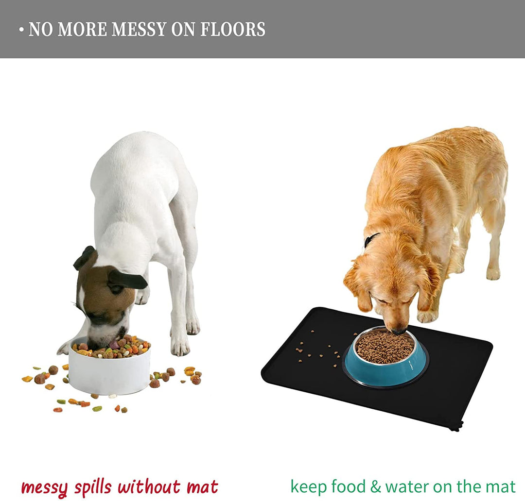 Silicone Pet Bowl Mat - High-Lipped, Non-Stick, Waterproof Pad for Dogs & Cats, Sizes & Purposes
