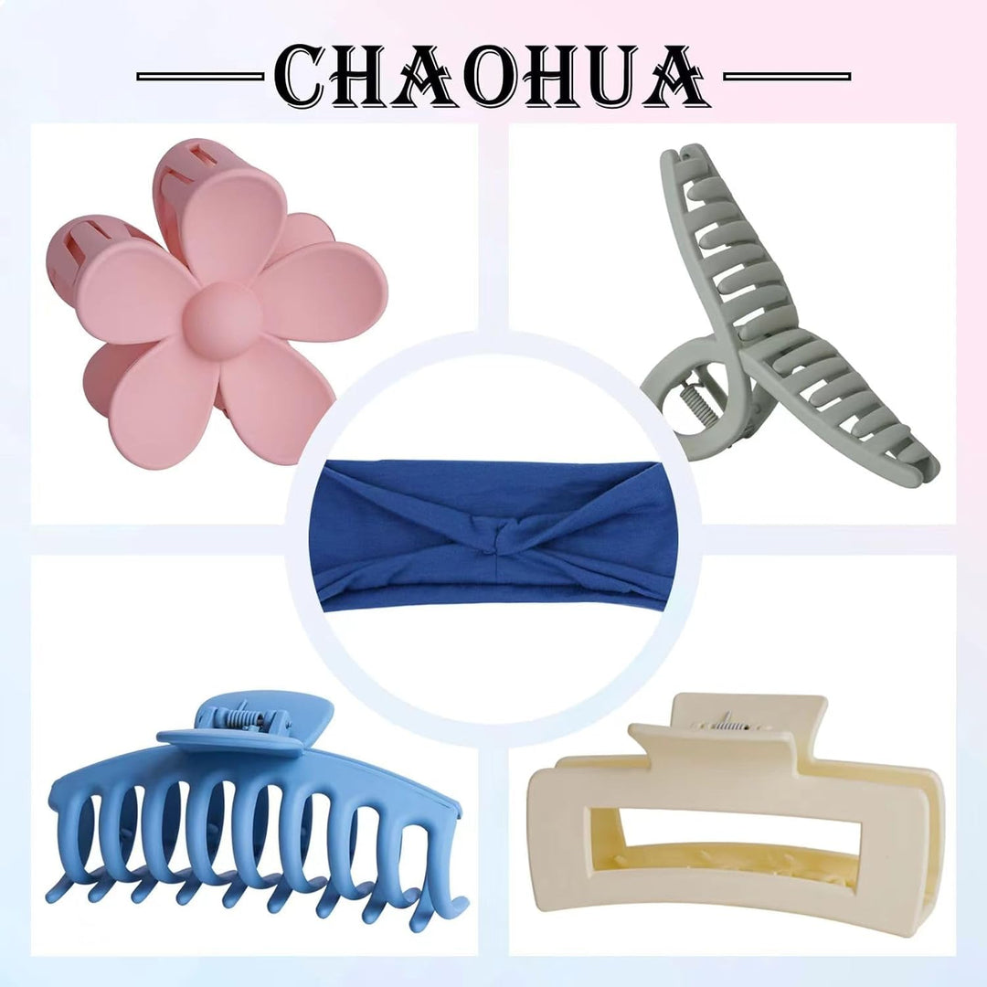 Hair Accessories for Women 1223 PCS Hair Claws Clips for Women 4.3 Inch, Boho Hair Ties Bracelet, Hair Accessories No Damage Hair Elastics, Bobby Pins, Metal Headband and Women'S Headband