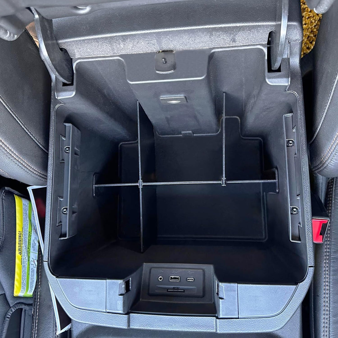 Center Console Organizer Dividers for 2019-2022 Chevy Silverado/Gmc Sierra 1500, 2020-2023 Silverado/Sierra 2500HD 3500HD Armrest Divider Insert-Full Console W/Bucket Seats ONLY