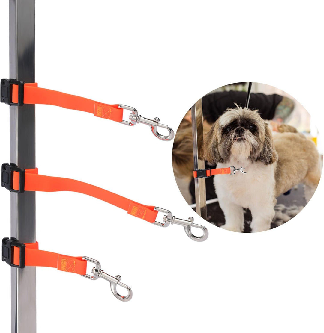 Pet Dog Grooming Table Arm Accessories - Dog Grooming Arm Extension Straps Dog Loops Dog Grooming Loops Extender Waterproof Pet Dog Grooming Supplies (Orange, 3 Pack)