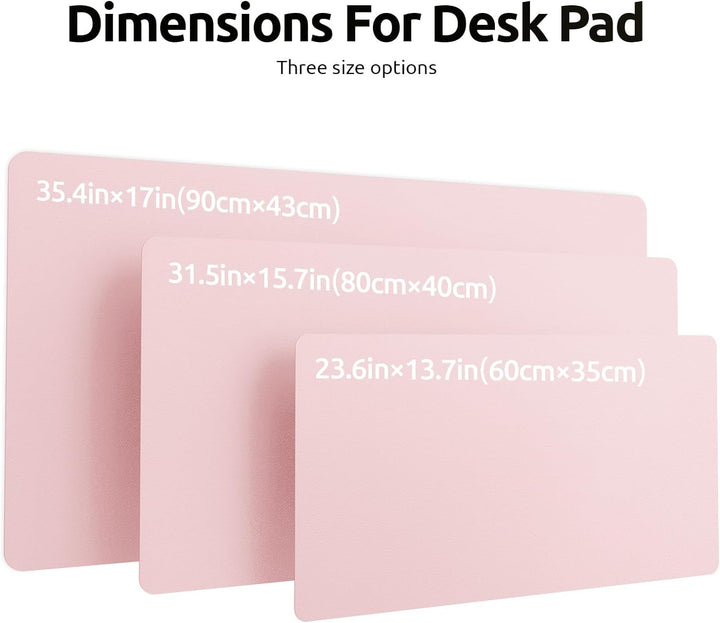 Leather Desk Pad Protector, Office Desk Mat, Large Mouse Pad, Non-Slip PU Leather Desk Blotter, Laptop Desk Pad, Waterproof Desk Writing Pad for Office and Home (31.5" X 15.8", Light Pink)