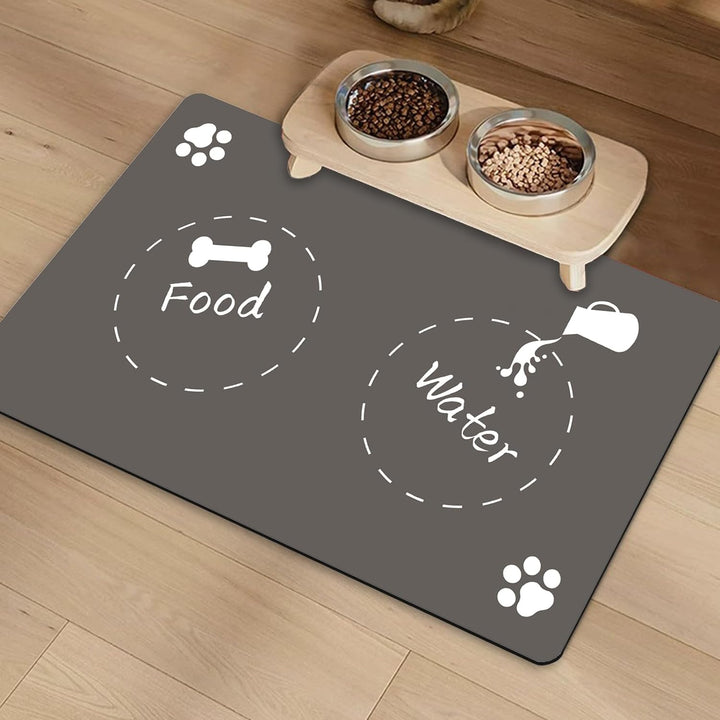 Pet Feeding Mat Absorbent Dog Bowl Mat for Dog Food and Water Bowls No Stains Quick Dry Dog Water Dispenser Mat with Waterproof Rubber Backing Pet Accessories Supplies(12 * 20 Inch)