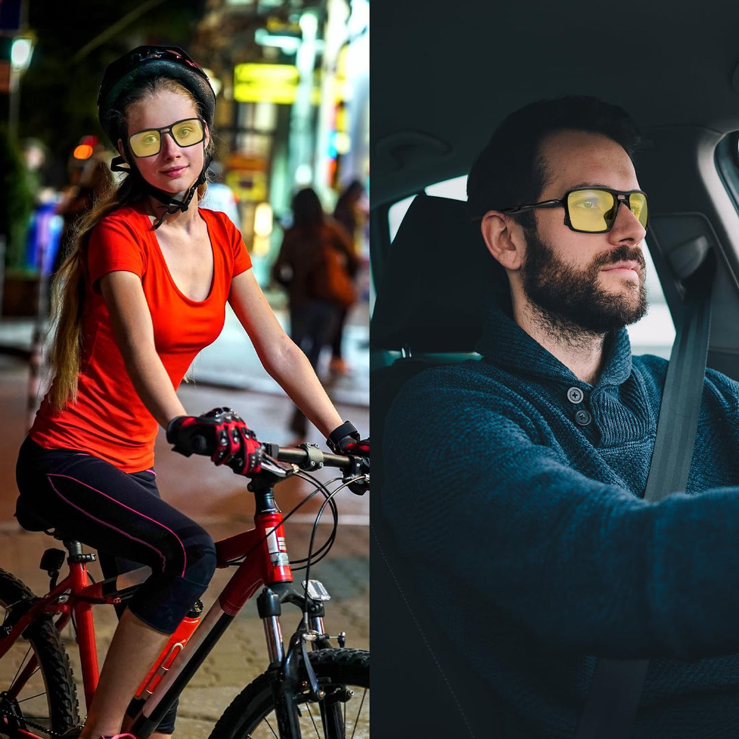 Night Vision Glasses, Polarized Night Driving Glasses for Men Women, Reduce Glare and Enhance Vision