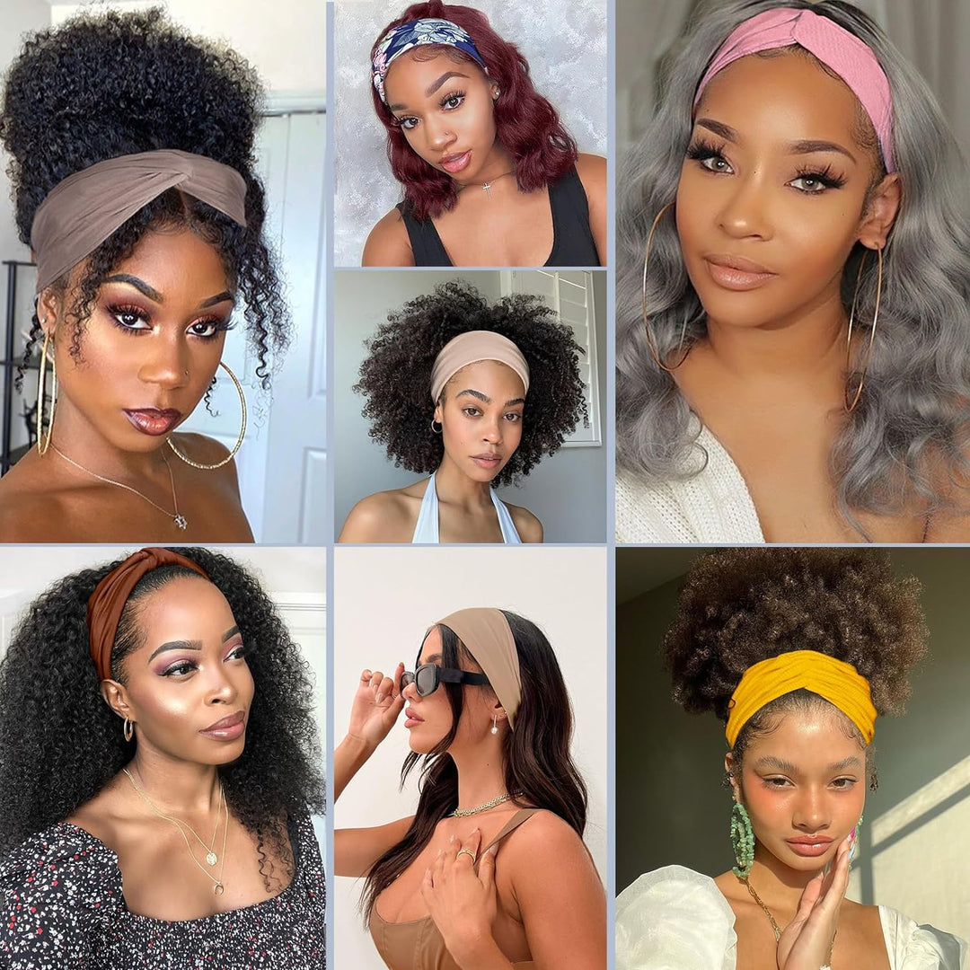 8 Pack Wide Non-Slip Boho Women'S Headband - Elastic Large African Turban Headwrap Ideal for Yoga,Workouts,Running - Non-Slip Design for Women