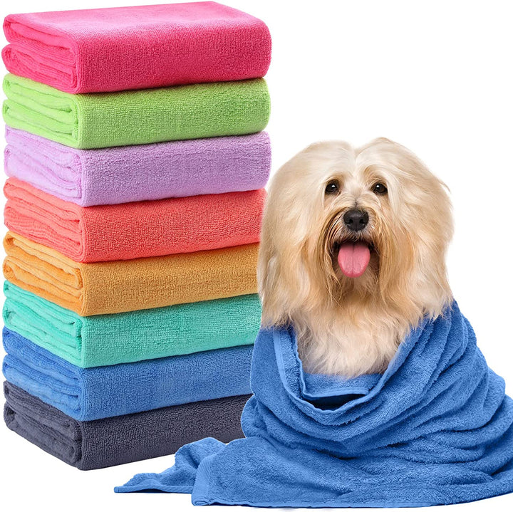 8 Pcs Dog Towels for Drying Dogs 55'' X 28'' Large Microfiber Dog Towel Bulk Absorbent Dog Bath Towels Quick Drying Puppy Grooming Towel for Dogs Cats Pet Bathing Grooming Accessories Supplies