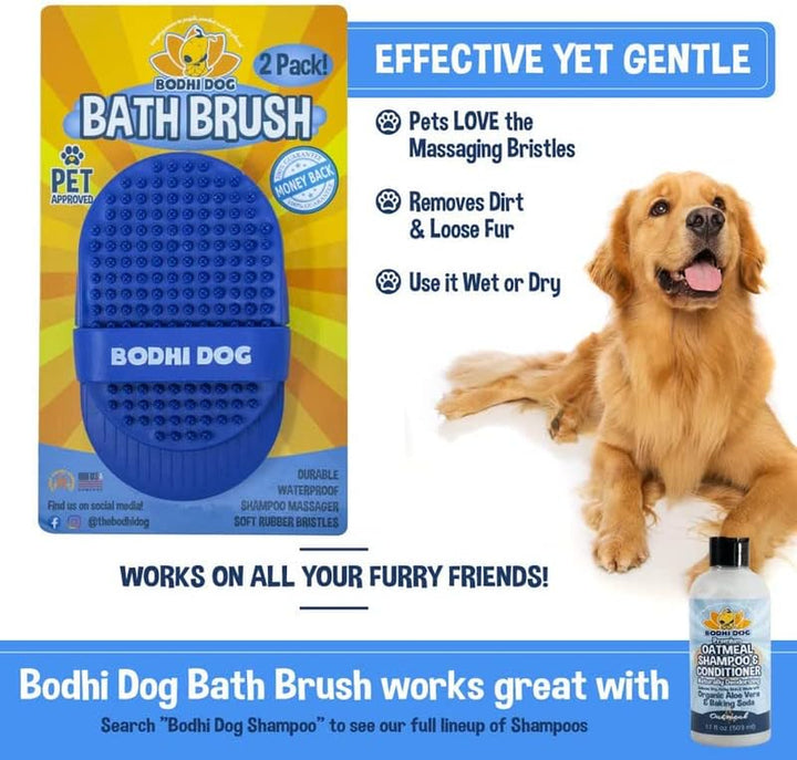 Shampoo Brush | Pet Shower & Bath Supplies for Cats & Dogs | Dog Bath Brush for Dog Grooming | Long & Short Hair Dog Scrubber for Bath | Professional Quality Dog Wash Brush
