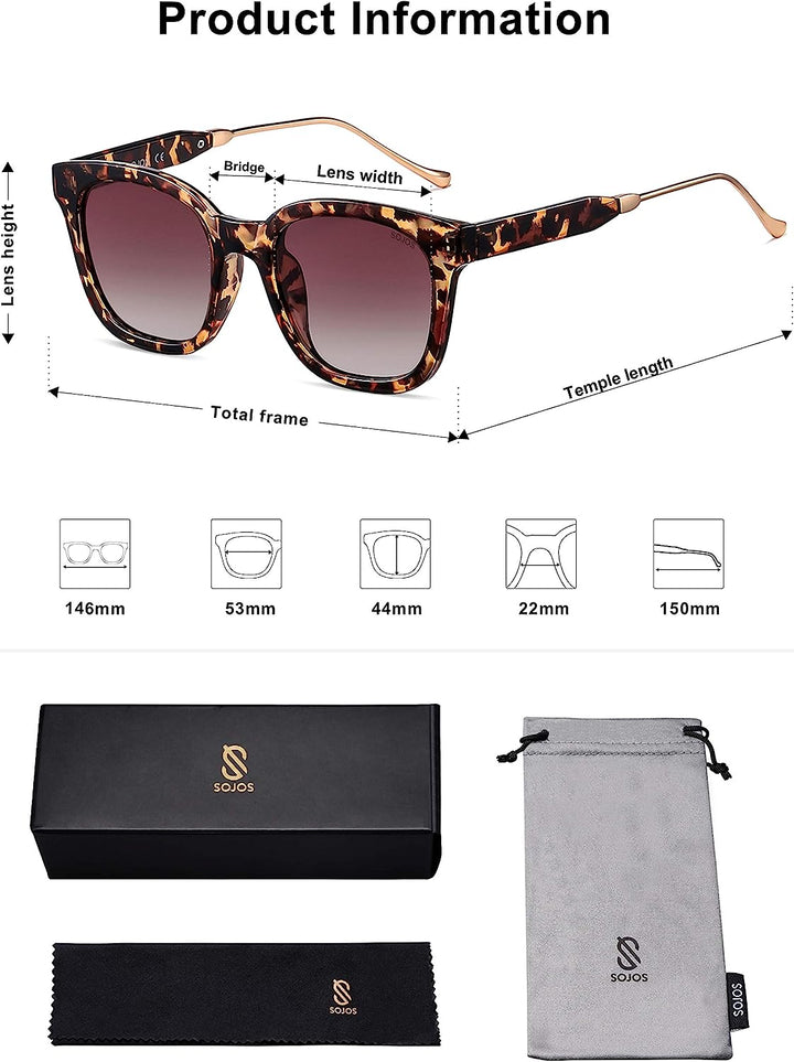Classic Square Polarized Sunglasses for Women Men Retro Trendy UV400 Sunnies SJ2050