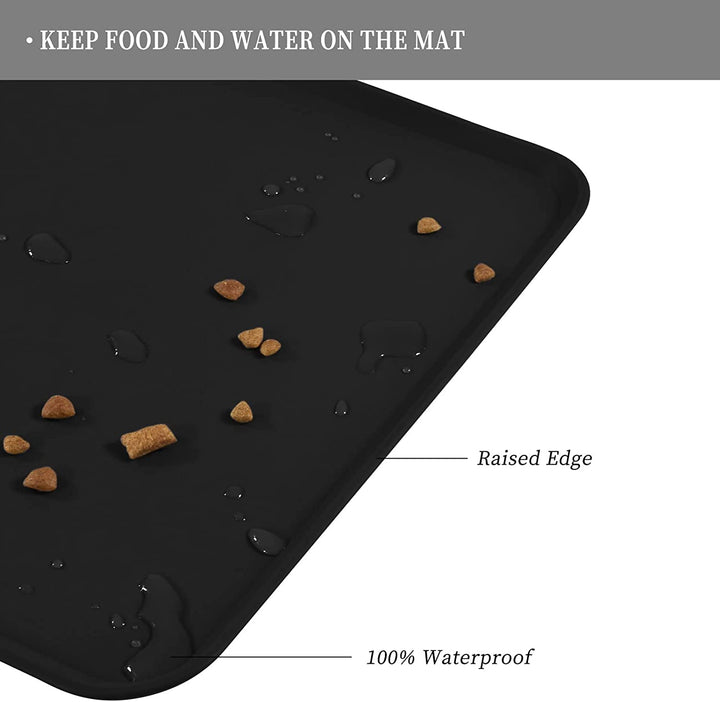 Silicone Pet Bowl Mat - High-Lipped, Non-Stick, Waterproof Pad for Dogs & Cats, Sizes & Purposes