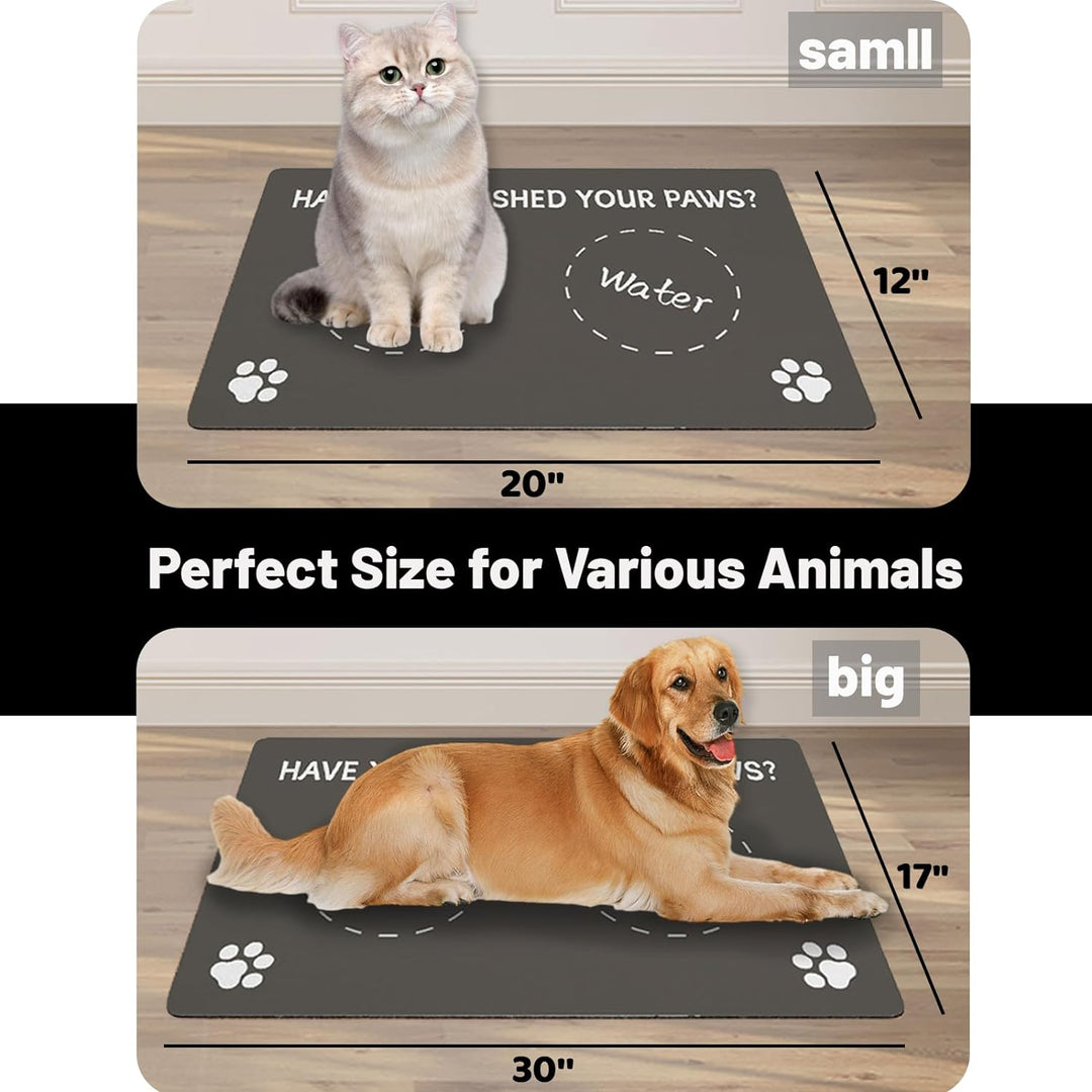 Pet Feeding Mat Absorbent Dog Bowl Mat for Dog Food and Water Bowls No Stains Quick Dry Dog Water Dispenser Mat with Waterproof Rubber Backing Pet Accessories Supplies(12 * 20 Inch)